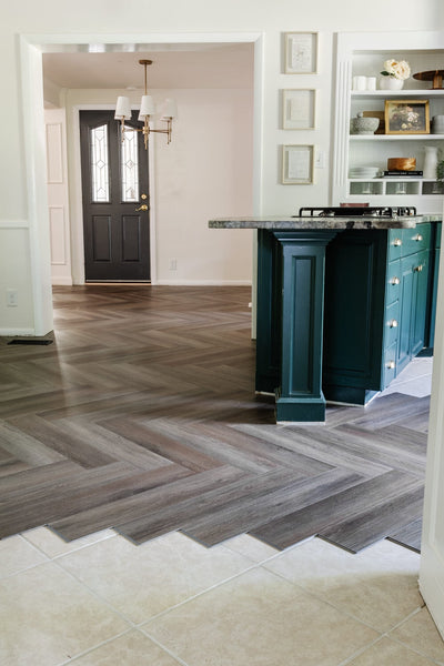 How to Install a Herringbone LVP Floating Floor Over Tile