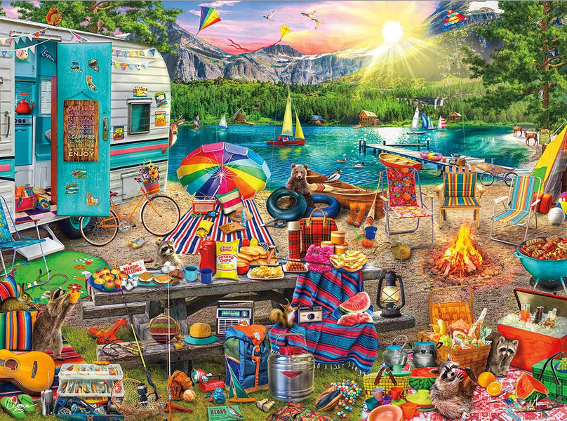 The Family Campsite – 1000 Piece Jigsaw Puzzle – scenario to make it $4.20 (reg. $15)