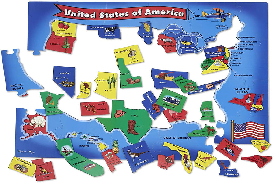 Melissa & Doug USA Map Floor Puzzle (51 pcs, 2 x 3 feet) $6.16
