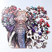 Mirox Elephant Wooden Unique Fun Jigsaw Puzzles only $8.99