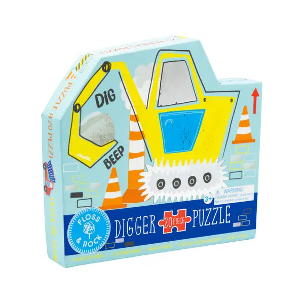 Construction 20pc "Digger" Shaped Jigsaw with Shaped Box