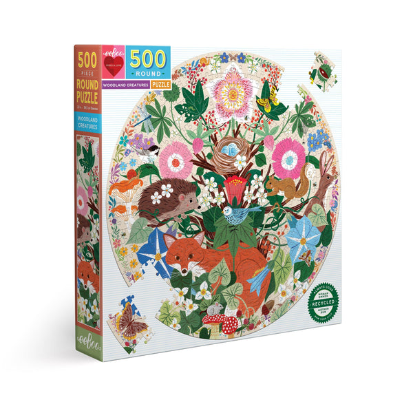 Woodland Creatures 500 Piece Round Puzzle
