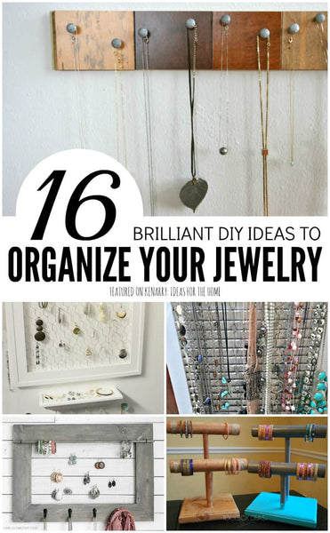 Need a stylish and functional necklace organizer to store all your pretty jewelry? You can easily make your own with the 16 ideas we’re sharing today for DIY Jewelry Organizer