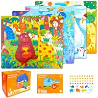 4-Pack Neoland Jigsaw Puzzle with Cartoon Stickers and Record Cards only $8.49