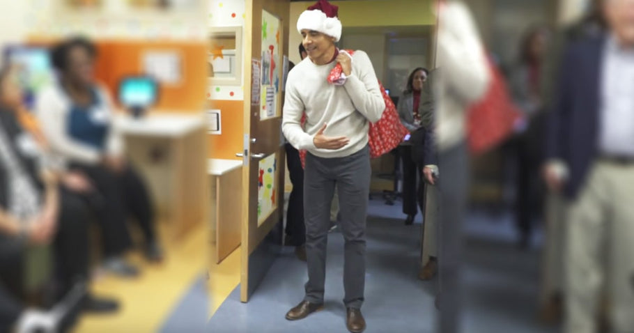 Obama Plays Santa While Delivering Gifts at Children’s Hospital
