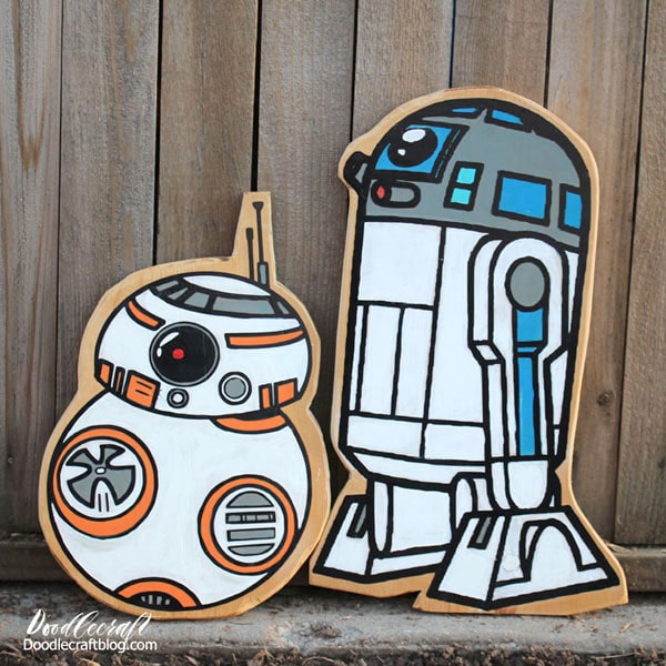Star Wars R2D2 and BB8 Wood Cutouts!