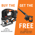 Worx Nitro 20V Cordless Jigsaw Kit + 20V Power Share Cordless Shop Blower for $153 + free shipping