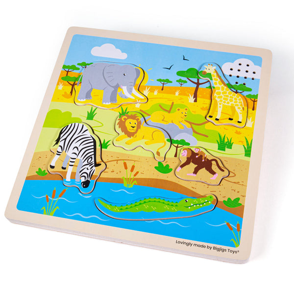 Bigjigs Wooden Safari Sounds Puzzle