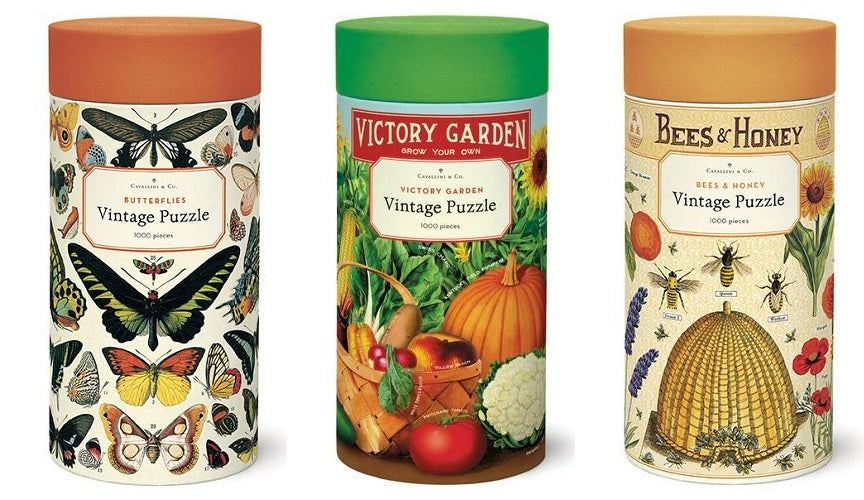 These 1000 Piece Jigsaw Puzzle Features Vintage Art Of Beautiful Wildflowers, Butterflies, Gardens, Animals, House Plants