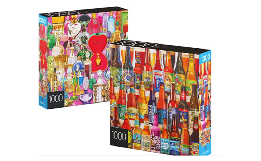 56% Off 2-Pack of 1000-Piece Jigsaw Puzzles Perfume Bottles and Craft Beer Bottles