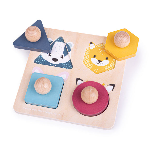 Bigjigs Wooden Woodland Animal Shape Matching Puzzle