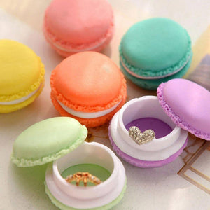 2PCS Colorful Mini Macarons Shaped Storage Box Candy Color Jewelry Organizer