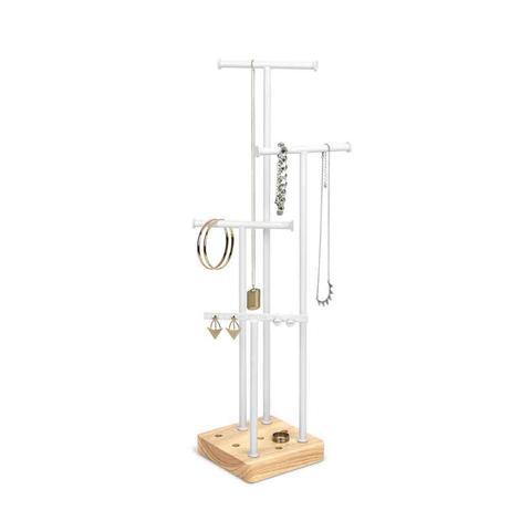 Acro Jewelry Stand, White/Natural