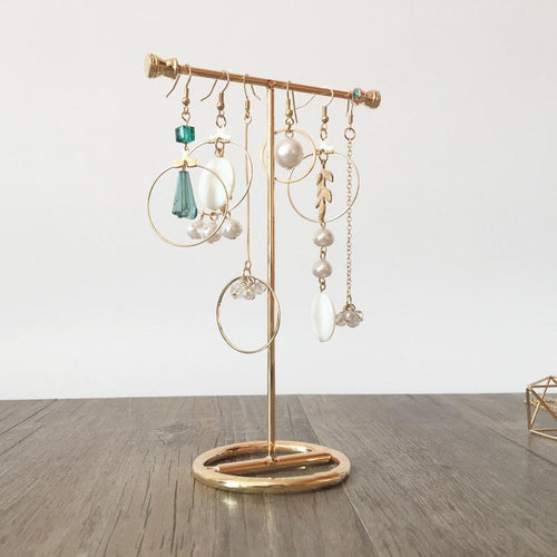 Earrings Display T-Shape Stand Showcase Jewelry Organizer Holder