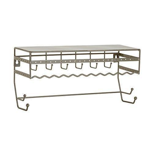 Amazon simplify 2700 sat satin 13 5 wall mount jewelry storage rack organizer shelf for earrings bracelets necklaces and hair accessories