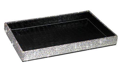 Featured bestblingbling classic bling rhinestone jewelry or makeup storage box organizer display storage case with lock for desk or table silver