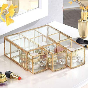 Results pengke x large gold makeup organizers dust proof cosmetic and jewelry storage case with 5 drawers 10 3x7 7x15 4 pack of 1