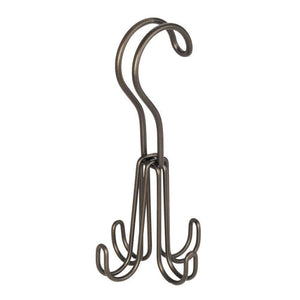 Get interdesign classico over the rod closet accessory organizer for ties belts handbags fashion jewelry 4 hooks bronze