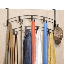 Load image into Gallery viewer, Exclusive lynk over door accessory holder scarf belt hat jewelry hanger 9 hook organizer rack bronze