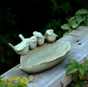 Selection zoele ceramic rustic leaf bird feeder desk accessory ashtray jewelry organizer key storage box soap dish soap box home outdoor decoration
