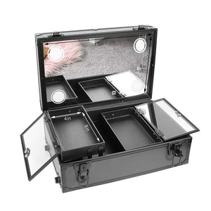 Shop here luvodi professional 3 in1 rolling makeup train case with mirror and dimmable lights cosmetic vanity trolley studio jewelry organizer luggage wheeled box for mua show travel business