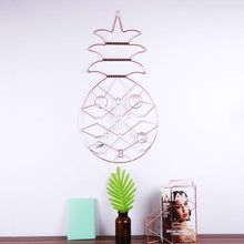 Load image into Gallery viewer, Amazon jewelry organizer nugoo pineapple shape hanging jewelry display holder wall mount jewelry rack for earrings necklaces and bracelets rose gold