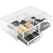 Load image into Gallery viewer, Organize with sorbus acrylic cosmetics makeup and jewelry storage case display sets interlocking drawers to create your own specially designed makeup counter stackable and interchangeable