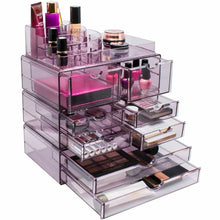Load image into Gallery viewer, Latest sorbus acrylic cosmetics makeup and jewelry storage case x large display sets interlocking scoop drawers to create your own specially designed makeup counter stackable and interchangeable purple 1