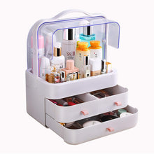 Load image into Gallery viewer, Exclusive fazhen dust proof makeup organizer cosmetic and jewelry storage with dustproof lid display boxes with drawers for vanity skin care products rack dressing table desktop finishing box