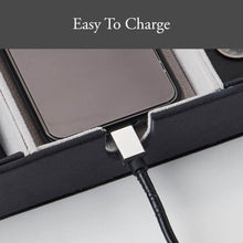 Load image into Gallery viewer, Selection neatopa valet tray men jewelry keys watch nightstand organizer for perfect life on table valet box made of black pu leather velvet with charging station 10 compartment