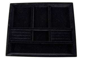 Online shopping jewelry tray drawer insert jewelry organizer velvet and wood tray for jewelry bracelets earrings necklaces rings durable and stackable handmade in usa 7 compartments black 15x12x2 black