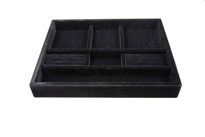 Order now jewelry tray drawer insert jewelry organizer velvet and wood tray for jewelry bracelets earrings necklaces rings durable and stackable handmade in usa 7 compartments black 15x12x2 black