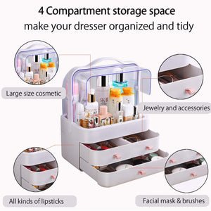 Get fazhen dust proof makeup organizer cosmetic and jewelry storage with dustproof lid display boxes with drawers for vanity skin care products rack dressing table desktop finishing box l