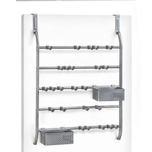 Load image into Gallery viewer, Kitchen lynk over door or wall mount jewelry organizer rack platinum 1