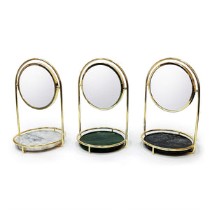 Save bonmarb storage green marble table mirror vanity mirror with 1x2x magnfication mirror with jewelry storage mirror with cosmetic storage mirror with hair accessories storage coin tray with mirror
