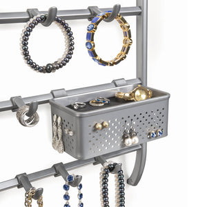New lynk over door or wall mount jewelry organizer rack platinum 1