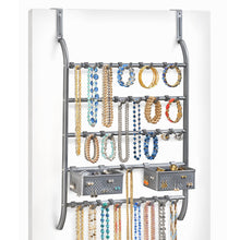 Load image into Gallery viewer, Latest lynk over door or wall mount jewelry organizer rack platinum 1