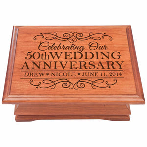 Top lifesong milestones personalized wedding anniversary keepsake jewelry box for women men gift for mr mrs husband wife bride groom 50th anniversary