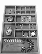 Load image into Gallery viewer, The best jewelry drawer organizer wood and velvet for jewels rings necklaces bracelets 20 compartments protects jewelry stackable durable and made in usa gray silver