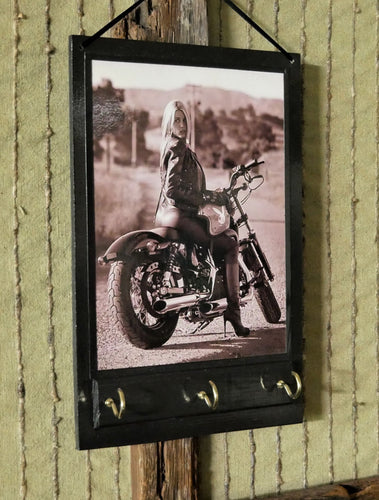 Girl Riding Motor Bike Print