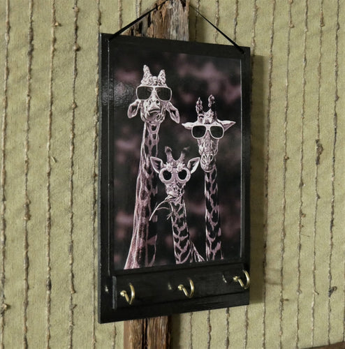 Funny Giraffes Wall Key Rack