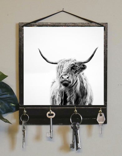 Highland Cow Print Key Rack Holder