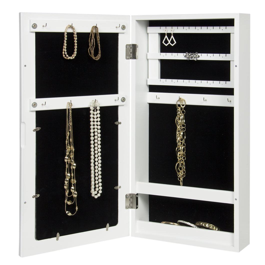 Wall Mount Jewelry Armoire Cabinet w/ 4 Picture Frames