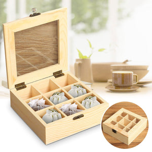 9 Compartments wooden Storage Box