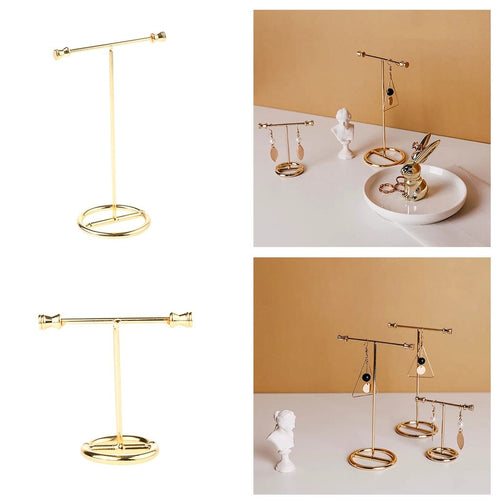 JTO Gold Alloy Metal Earring Rack Jewelry Organizer Holder Display Stand Jewelry Display Stand Showing Rack