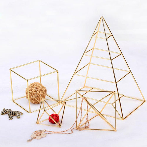 JTO Ins Gold Plated Geometric Bracelet Long Earring Display Stand Hanging Rack Pendant Necklace Jewelry Organizer Holder Home Decor