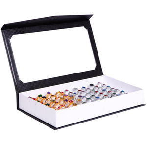 High-grade 72 Slots Ring Storage Box Jewelry Velvet Organizer Holder Show Case Container Ring Display Case Box Jewelry Storage