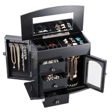 Load image into Gallery viewer, Yescom Jewelry Organizer Box with Mirror Necklace Earring Hook Color Opt