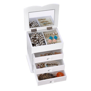 Yescom Jewelry Organizer Box with Mirror Ring Bracelet Necklace Color Opt